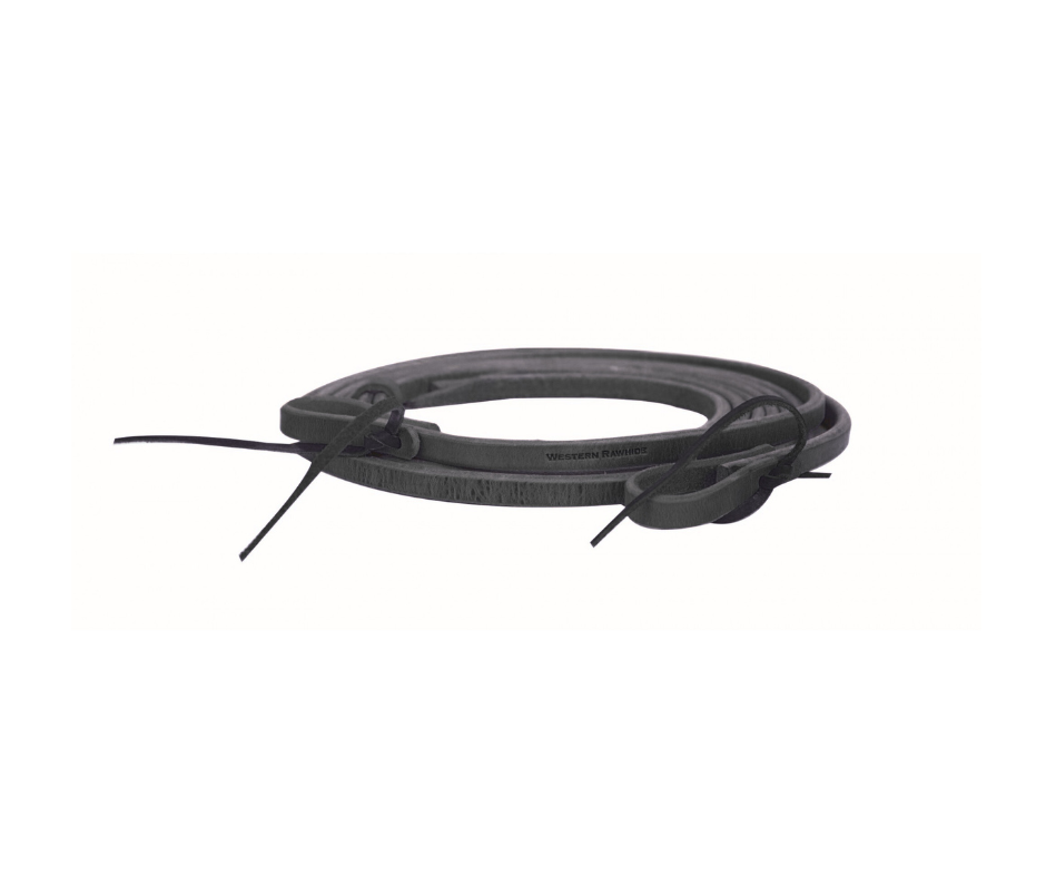 WESTERN RAWHIDE SIGNATURE LEATHER REINS WITH WATER LOOPS - 5/8" X 7' - 7' 11"