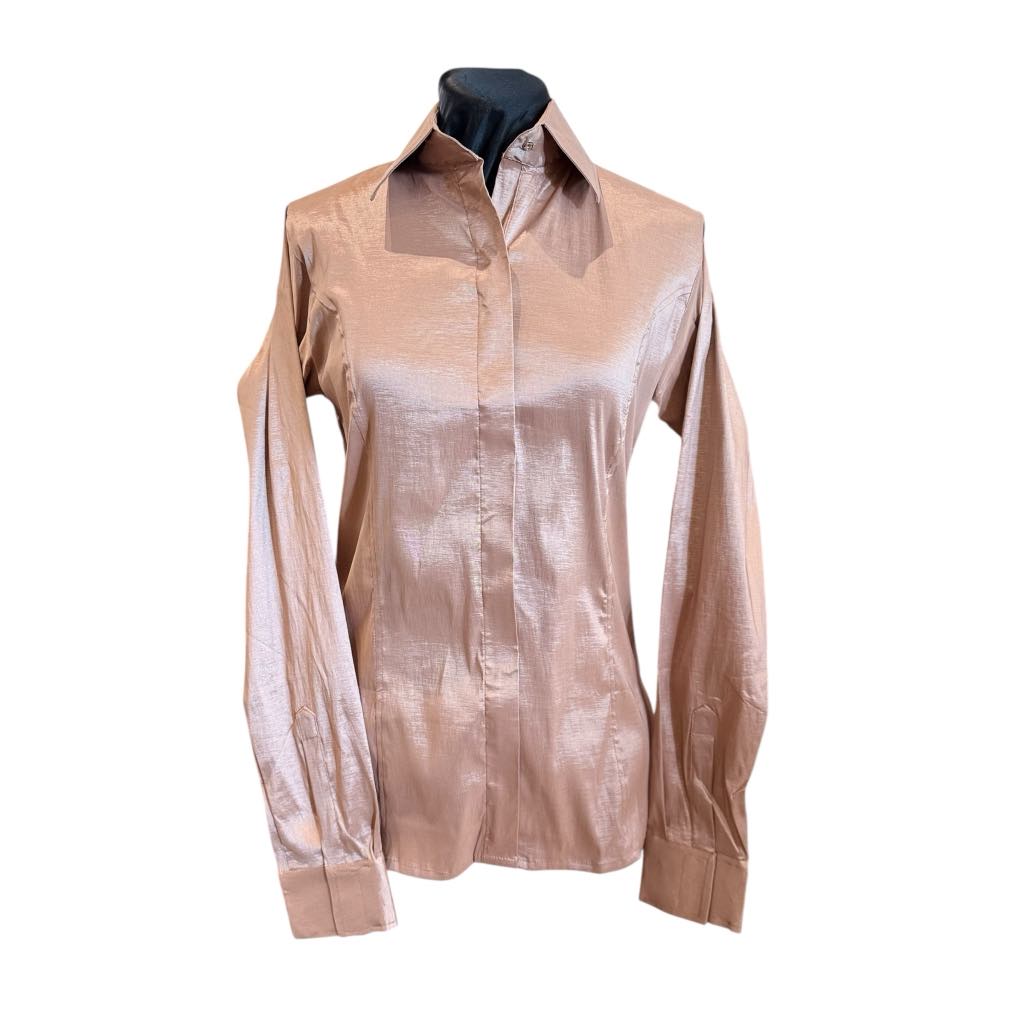 Stretch Taffeta Zip Up Show Shirt