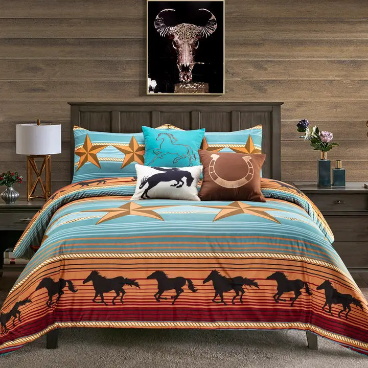 RUNNING HORSE 6 PC BEDDING SET