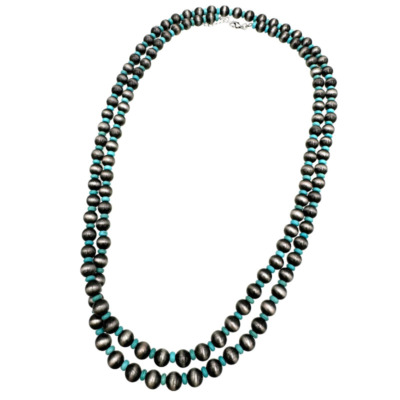 NAVAJO BEADS LARGE VERSATILE LONG TURQUOISE