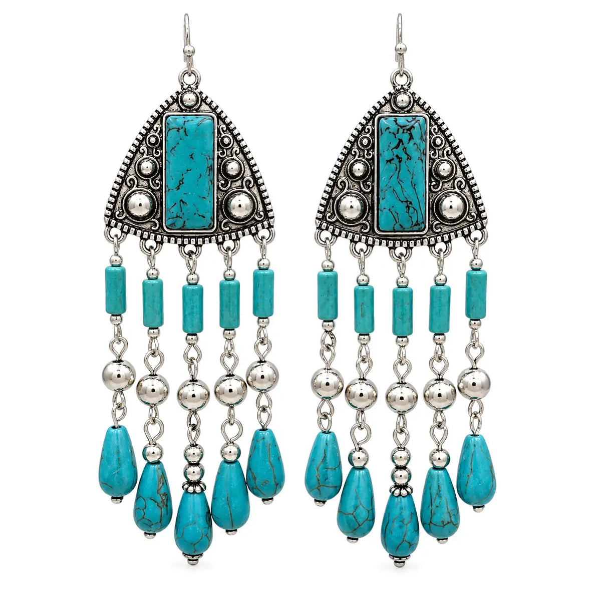 TURQUOISE CHANDILIER EARRINGS