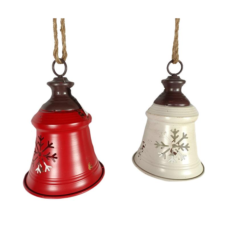 LARGE ASST BELLS -WITH SNOWFLAKE - RED AND WHITE