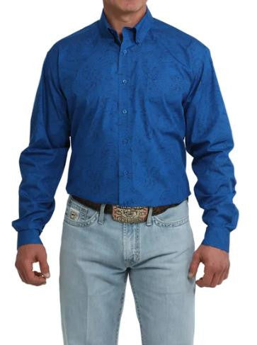 CINCH MEN'S L/S BLUE PAISLEY
