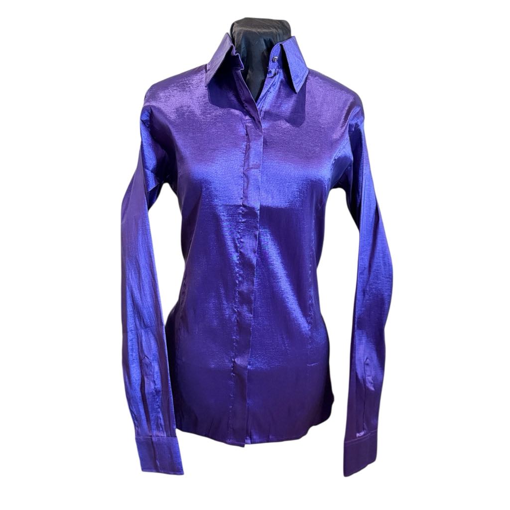 Stretch Taffeta Zip Up Show Shirt