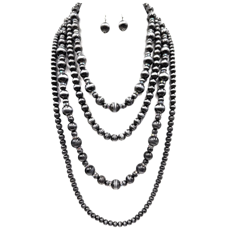 NAVAJO BEAD CHUNKY LARGE LAYER NECKLACE