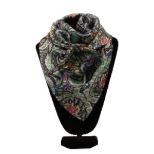 100% SILK WILD RAG - GREEN PAISLEY