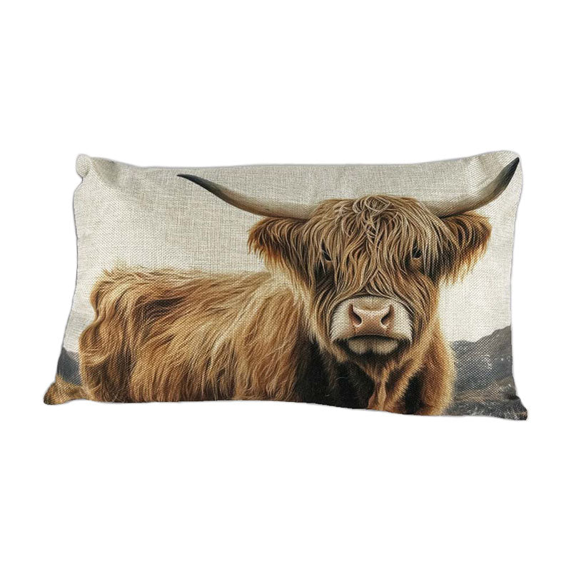 FARMHOUSE CUSHIONS - HIGHLAND COW LUMBAR