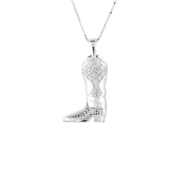 KELLY HERD WESTERN BOOT NECKLACE, STERLING SILVER