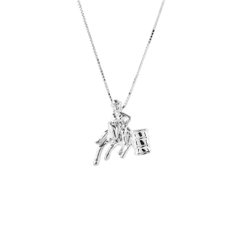 KELLY HERD BARREL RACING NECKLACE, STERLING SILVER