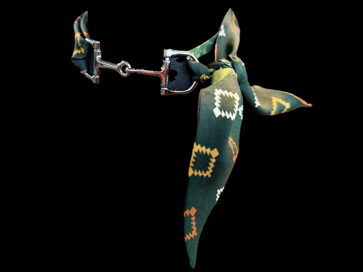 SOUTHWEST NAVY COWGIRL SILK TWILLY SCARF