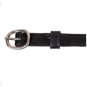 Pinnacle Black Leather English Spur Straps - ENGLISH