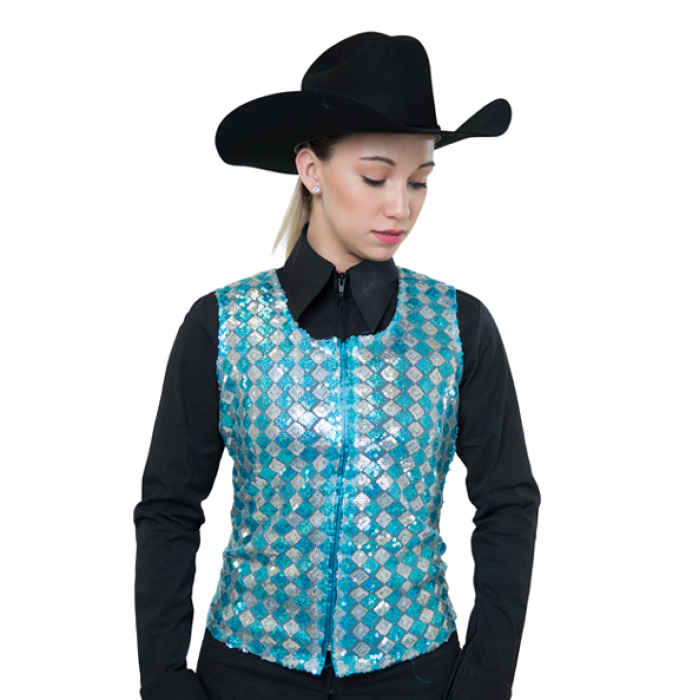 Checker Turquoise Show Vest