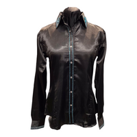 Satin Fancy Concealed Zip Up with crystals on collar and cuff