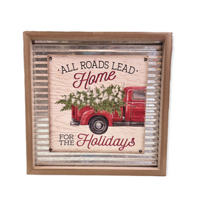 Wood frame / Metal Wall Art