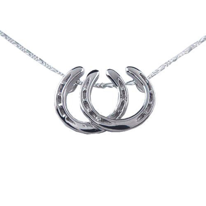 Sterling Silver Pendant with Side by Side Horse Shoes