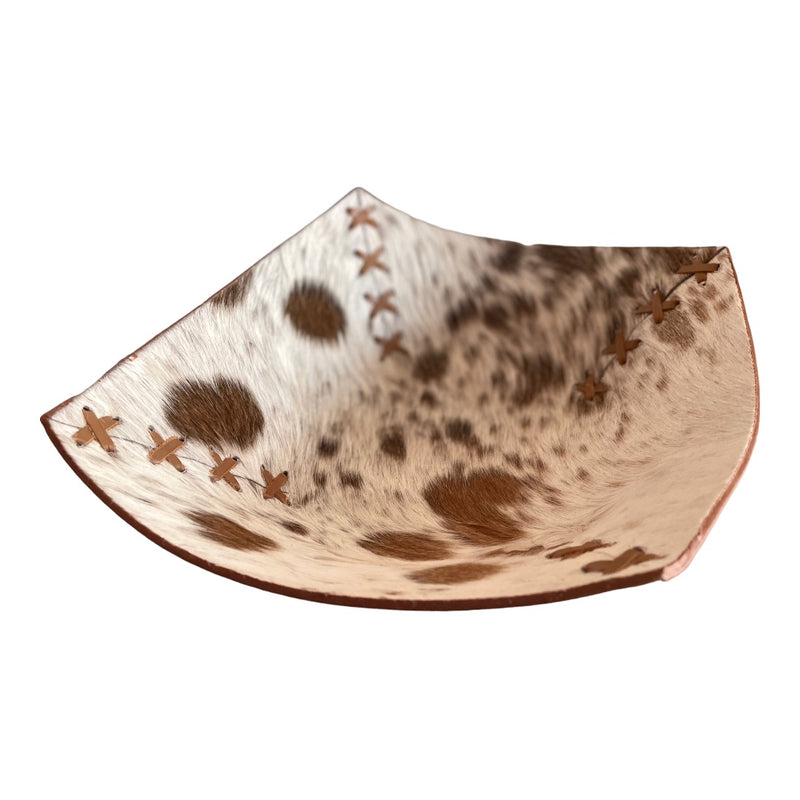 Genuine Cowhide and Leather Cross-stitched Bowls