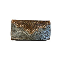 AMERICAN WEST TOOLED WALLET - BLUE
