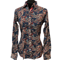 Blue and Red Paisley - Microfibre