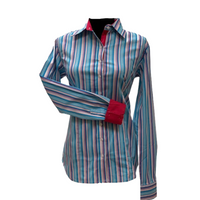 Stripes - Turquoise, Red - Cotton/lycra