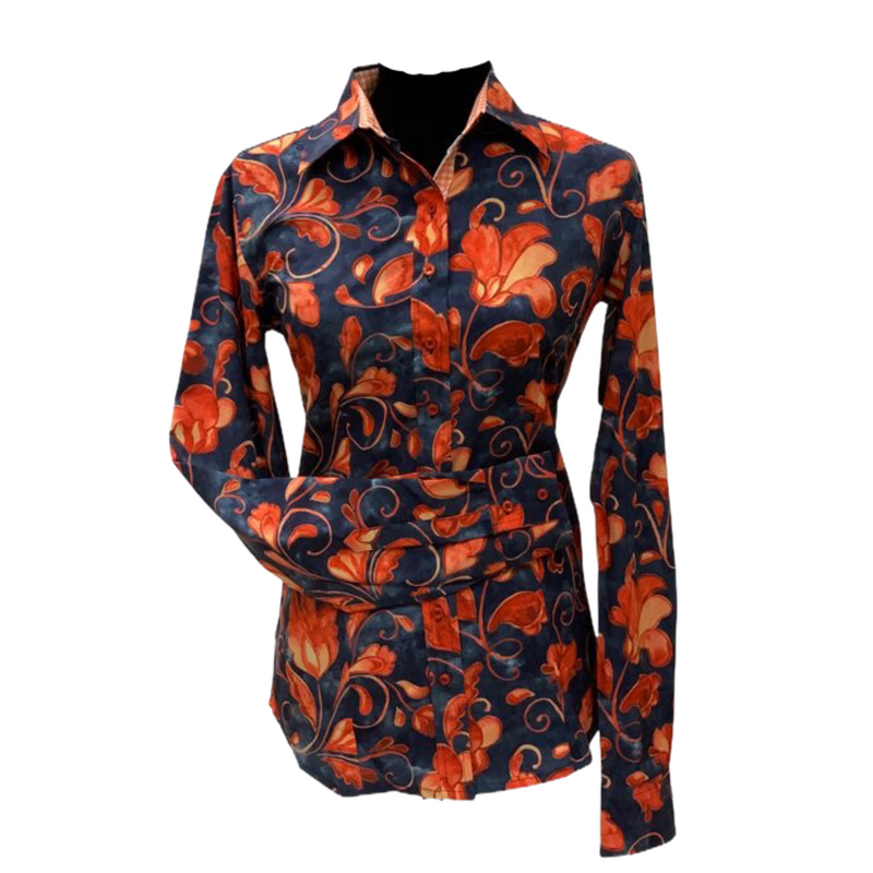 Orange and Dark Navy Paisley - Microfibre