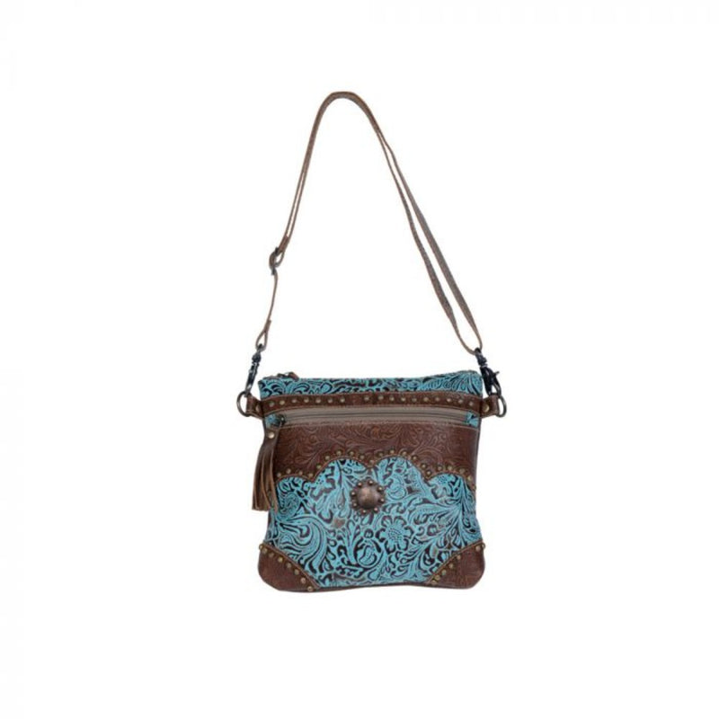 AZURE  LEATHER SHOULDER BAG
