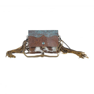 CERULEAN VINES LEATHER & HAIRON BAG