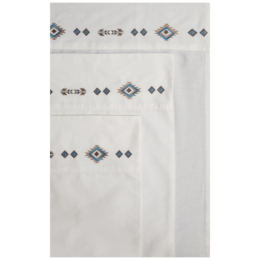 Southwest Diamond Embroidered Sheet Set 100% Cotton
